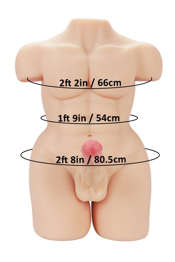 Tantaly 54cm/1ft9 33.07LB Torso Masculino Sex Doll Trío - Channing en rosemarydoll