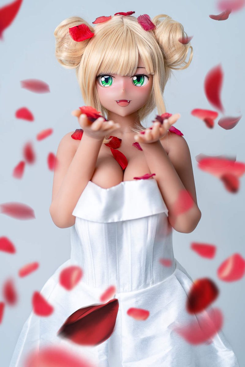 Aotume Anime Silicone Head Sex Doll - Champagne de ojos azules en rosemarydoll