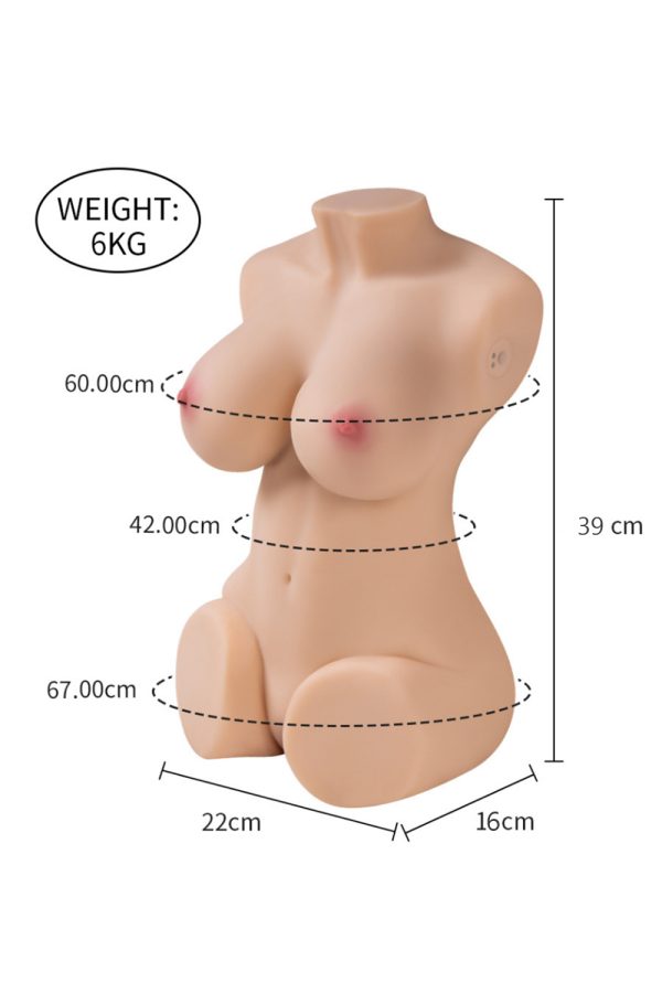 39cm/1ft3 13.2LB TPE Mini Muñeca Sexual Torso - Wendy (Vibración y Chupar) en rosemarydoll