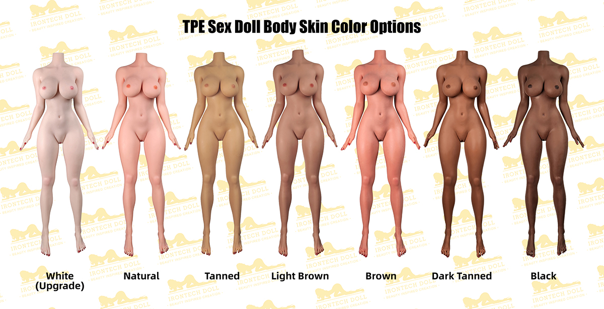 Irontech TPE Sex Puppe Körper Haut Farbe Optionen