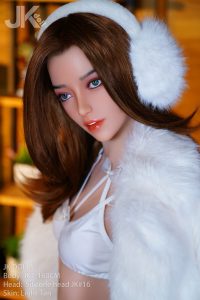 JK 160cm/5ft3 B-Cup Silikon Kopf Sex Puppe - Ina Simpson bei rosemarydoll