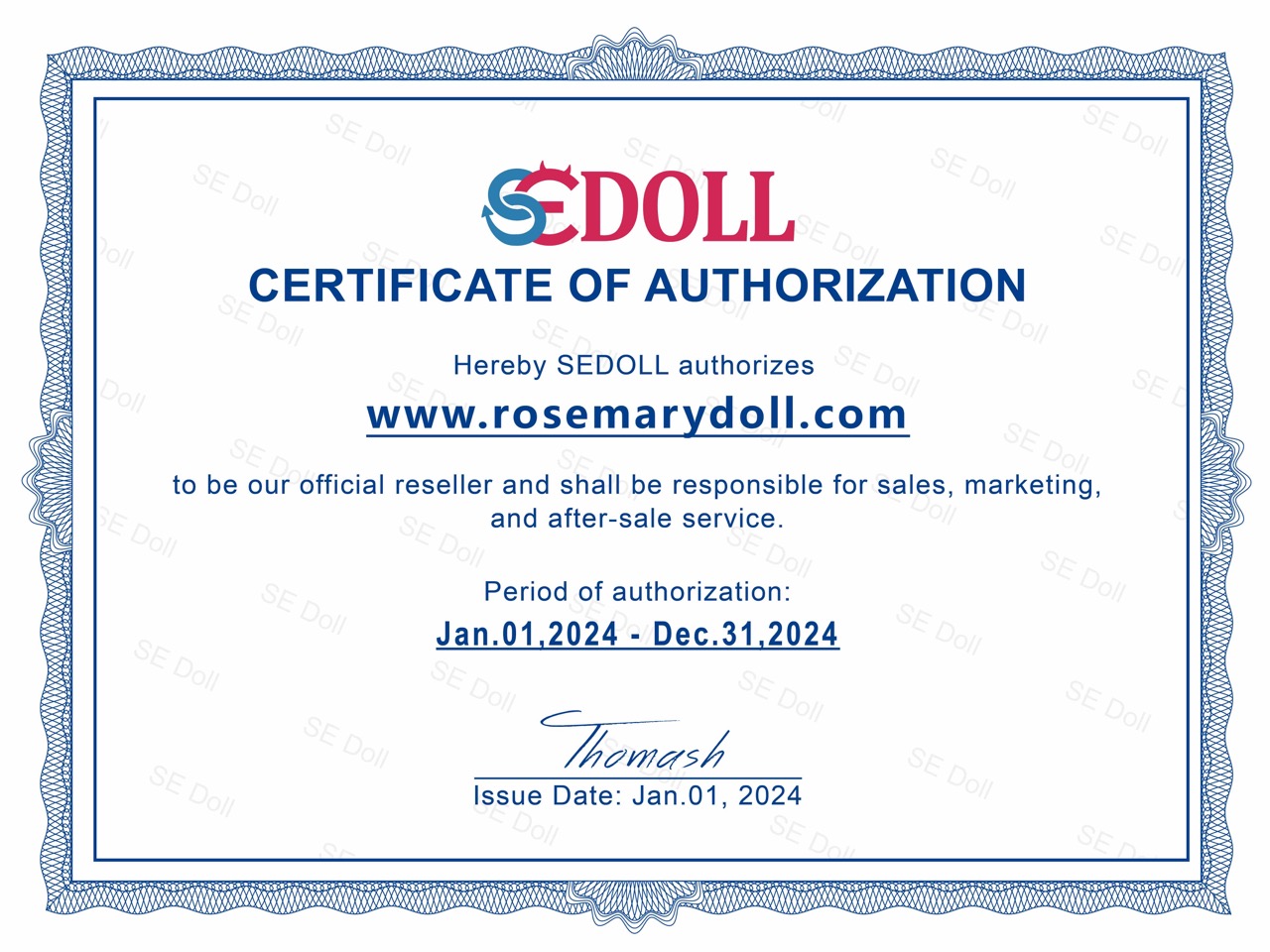 Certificado SE Doll