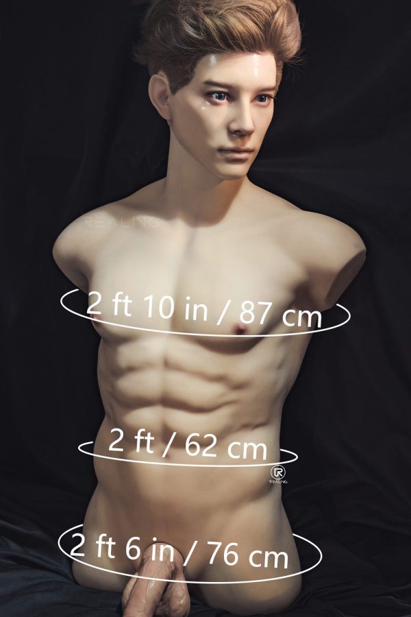 REALING 82cm/2ft8 Hombre Torso Silicona Cabeza Sex Doll - Ronin en rosemarydoll