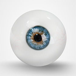 Yeux bleus avec veines