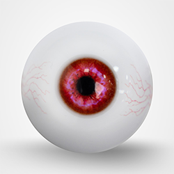 Yeux cerise avec veines