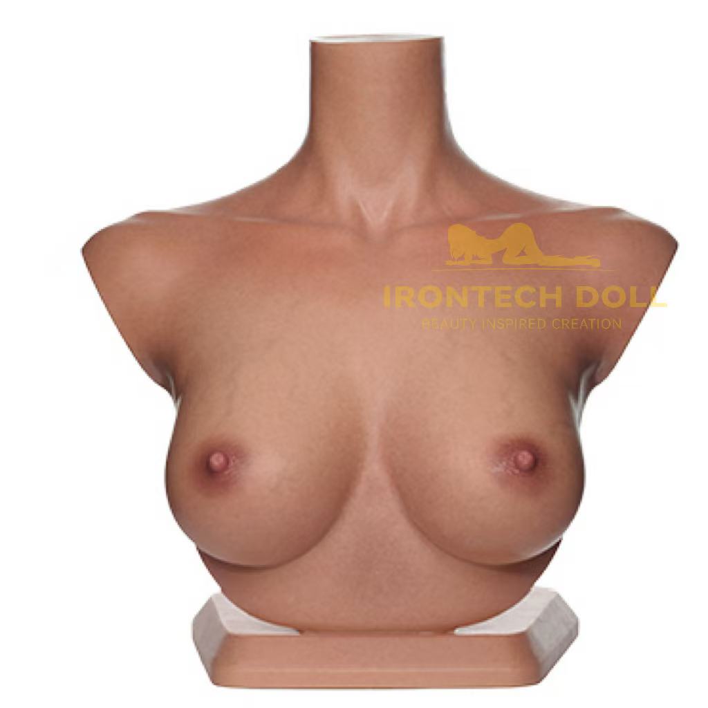 Realistic Bust Stand-Tanned
